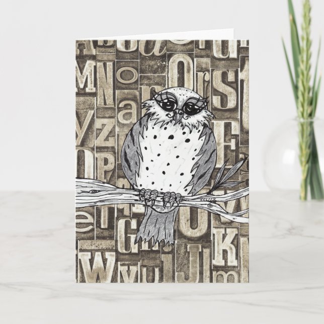 Dotty the Owl 1 Grußkarte Karte (Vorderseite)