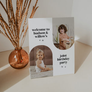 Double Arch Foto Joint Geburtstagspapier Napkin Sockelschild