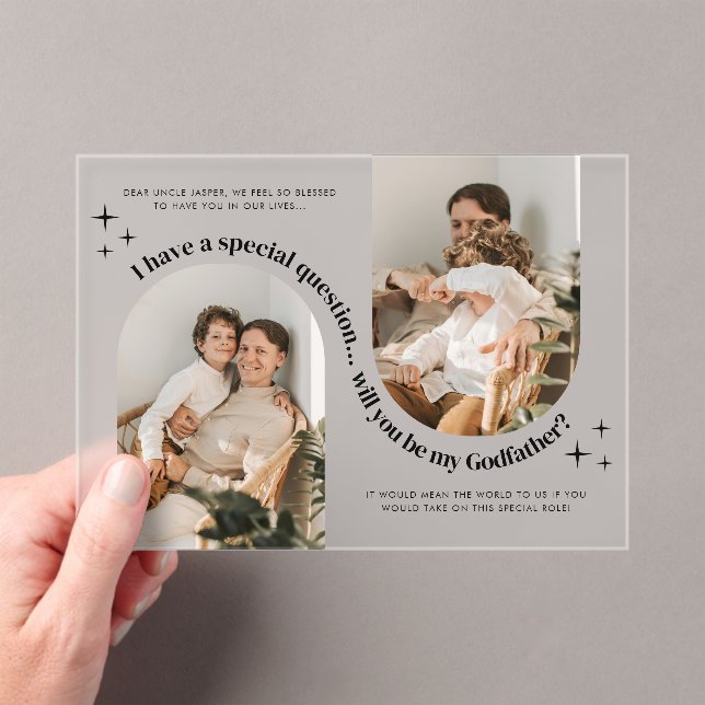 Double Arch Photo Godfather Proposal Acryleinladungen (Insitu (Handheld))