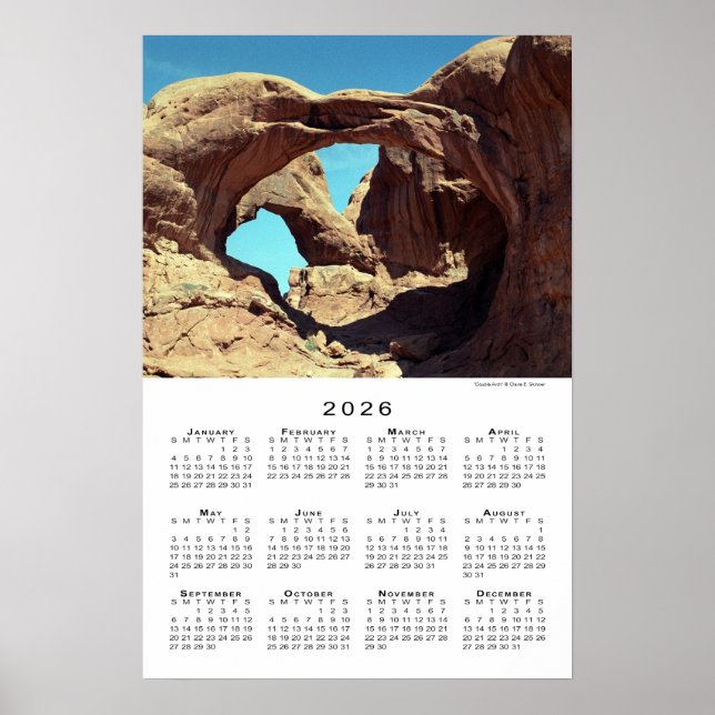 Double Arch Wüstenlandschaft 2026 Kalender Poster (Vorne)