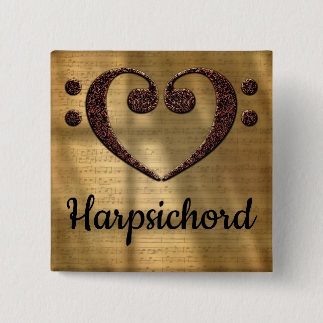 Double Bass Clef Heart Harpsichord Button (Vorderseite)