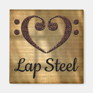 Double Bass Clef Heart Lap Steel Magnet