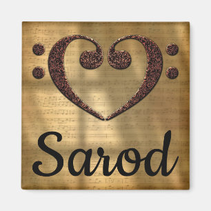 Double Bass Clef Heart Sarod Magnet