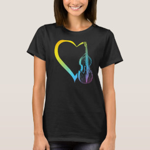 Double Bass Heart Double Bassist Double Bass Premi T-Shirt