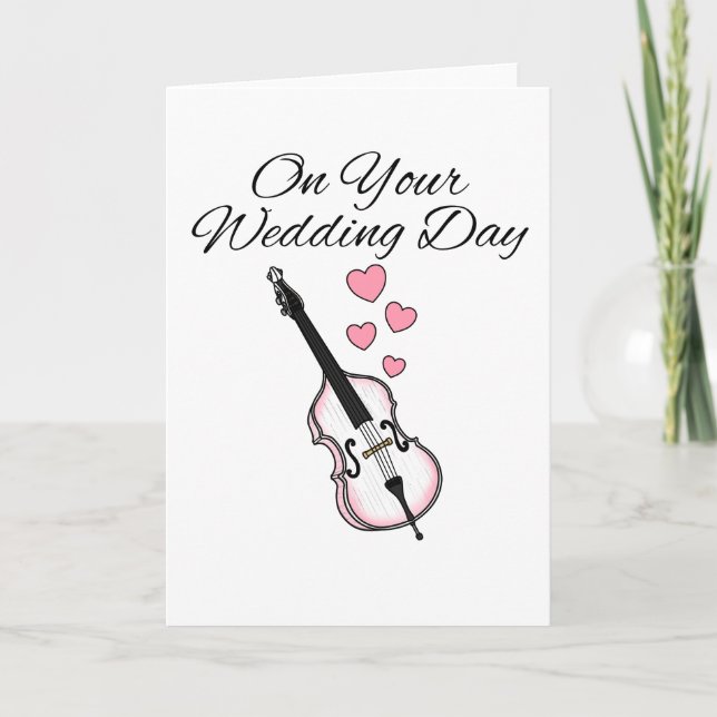 Double Bass Wedding Card Bassist Dankeskarte (Vorderseite)