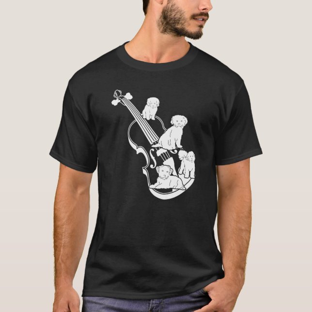 Double Bassist Double Bass with Dogs Premium T-Shirt (Vorderseite)