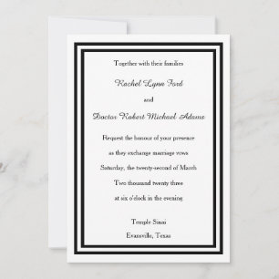 Double Black Trim - 12x18Wedding Einladung