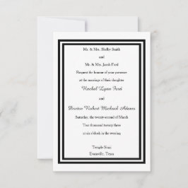 Double Black Trim - 3x5 Einladung zur Hochzeit