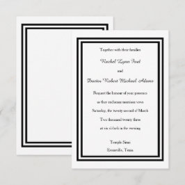 Double Black Trim - 3x5 Einladung zur Hochzeit