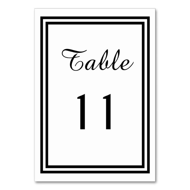 Double Black Trim - Tischnummer (Vorderseite)