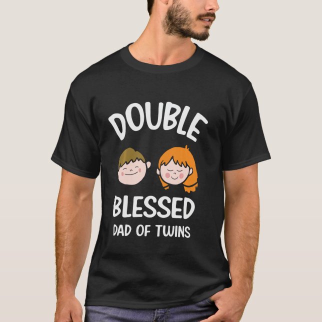 Double Blessed dad of Twins Long Sleeve T-Shirt (Vorderseite)