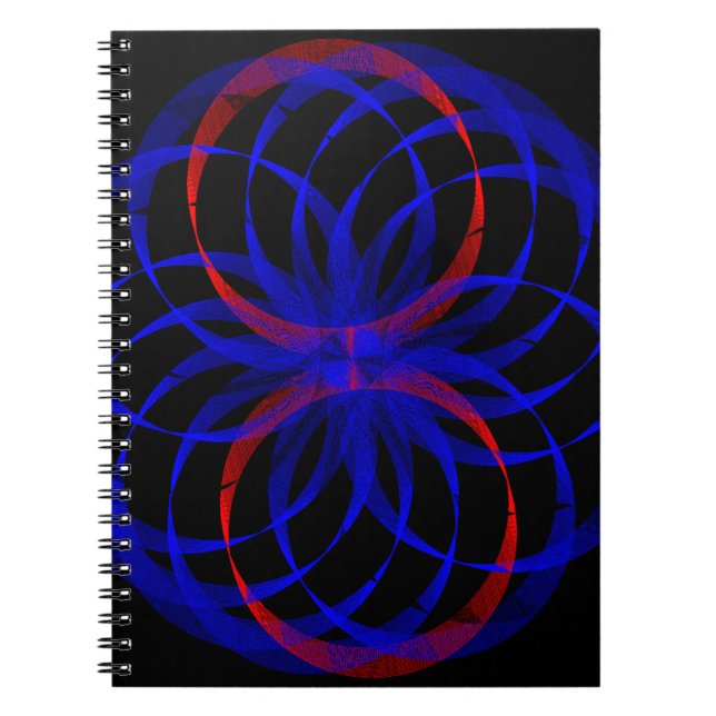 Double Blueberry Accent Geometric Spiral Notebook Notizblock (Vorderseite)