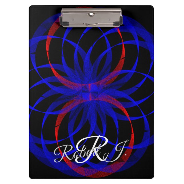 Double Blueberry Color Geometric Clipboard Klemmbrett (Vorderseite)