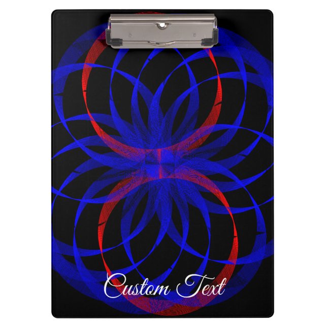 Double Blueberry Color Geometric Clipboard Klemmbrett (Vorderseite)