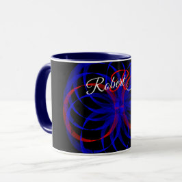 Double Blueberry Color Geometric Coffee Mug Tasse