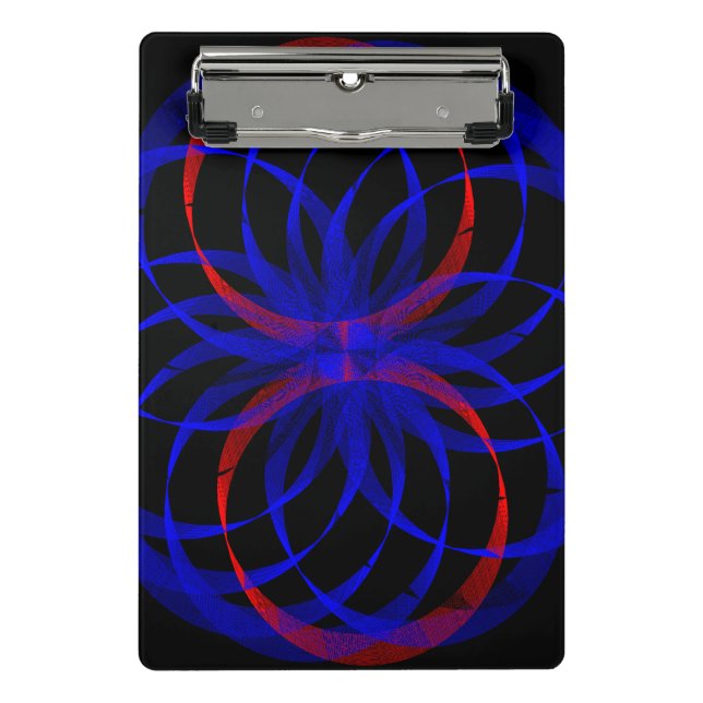 Double Blueberry Color Geometric Mini Clipboard Klemmbrett (Vorderseite)