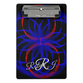 Double Blueberry Color Geometric Mini Clipboard Klemmbrett