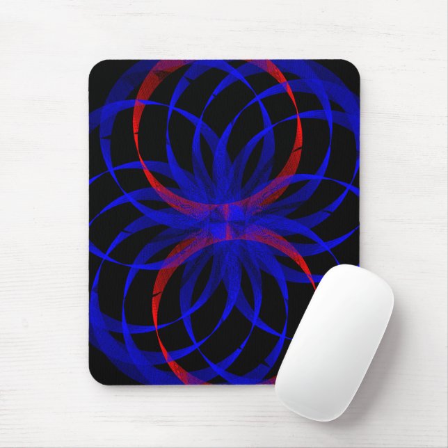 Double Blueberry Color Geometric Mouse Pad Mousepad (Mit Mouse)