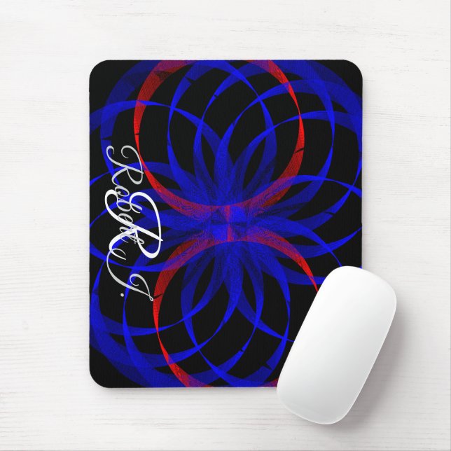 Double Blueberry Color Geometric Mouse Pad Mousepad (Mit Mouse)