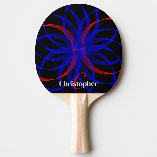 Double Blueberry Color Geometric Ping Pong Paddle Tischtennis Schläger (Vorderseite)