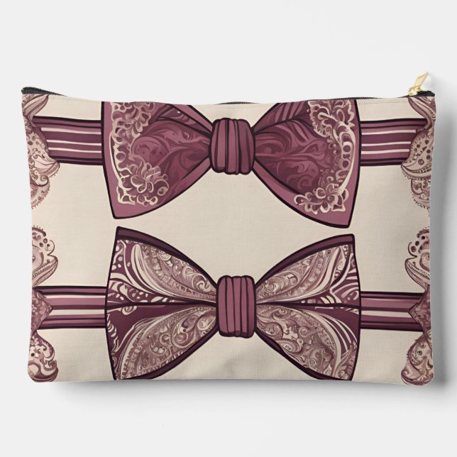 Double Bow Chic Bow Krawatte AI Art Zubehörtasche (Rückseite)