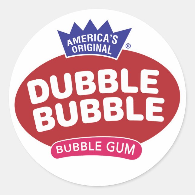 Double Bubble Bubble gum logo Runder Aufkleber (Vorderseite)