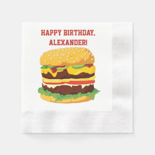 Double Cheeseburger Custom Party Paper Napkins Serviette
