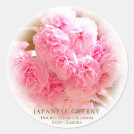 Double Cherry Blossom: Sato-zakura Runder Aufkleber
