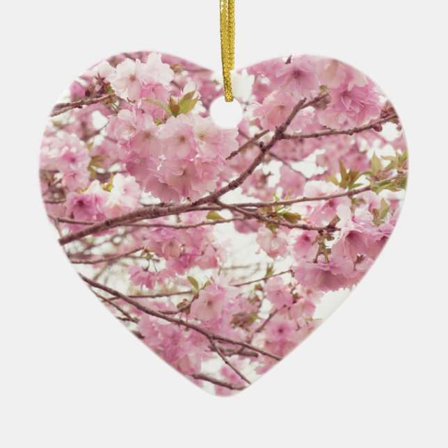 Double cherry blossoms in Japan Keramik Ornament (Vorne)
