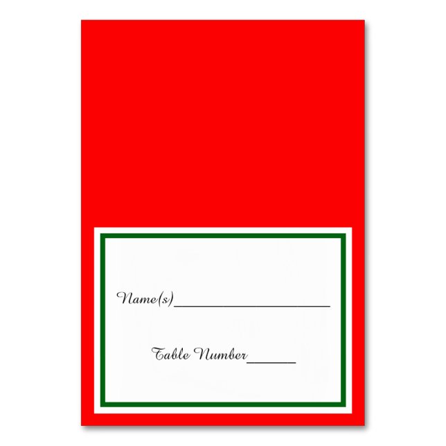 Double Christmas Trim - Escort Card Tischnummer (Vorderseite)