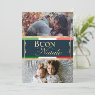 Double Custom Foto Buon Natale Italienisches Weihn Feiertagskarte