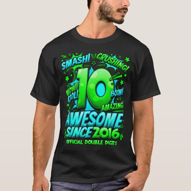 Double Digits 10 Year Old Boys 10th Birthday Boy  T-Shirt (Vorderseite)
