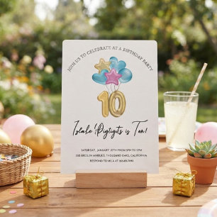 Double Digits Birthday Bash Einladung