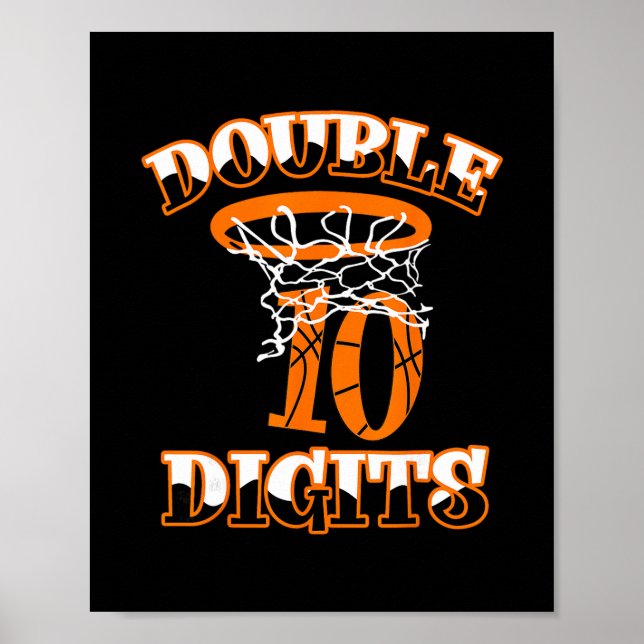 Double Digits Birthday Decorations Boy 10 Sketll 1 Poster (Vorne)