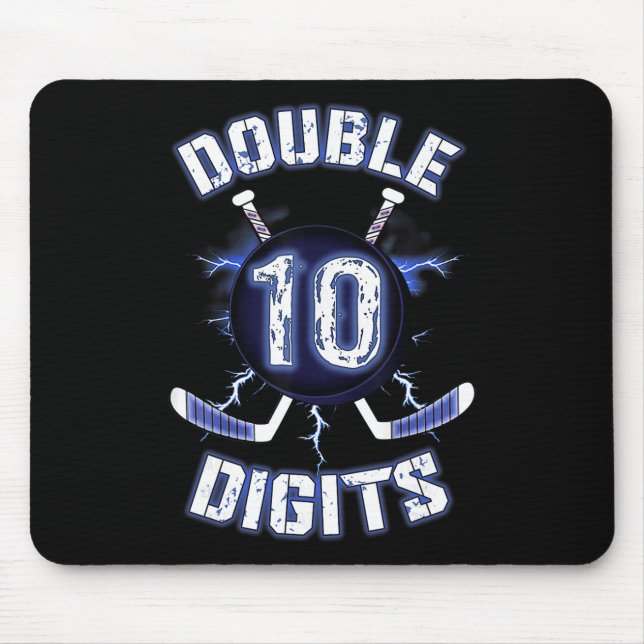 Double Digits Birthday Decorations Ice Hockey 10th Mousepad (Vorne)