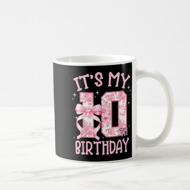 Double Digits Birthday Girl 10th Birthday Coquette Kaffeetasse (Rechts)