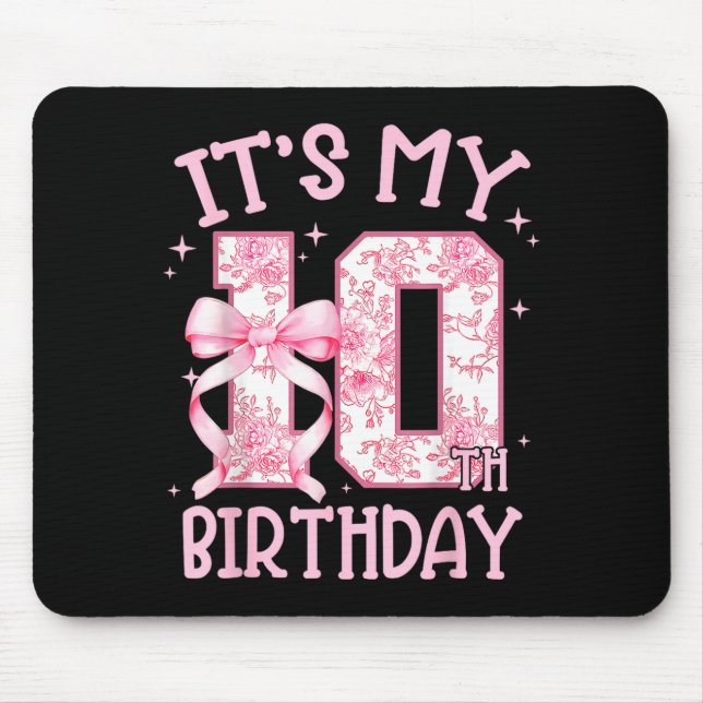 Double Digits Birthday Girl 10th Birthday Coquette Mousepad (Vorne)