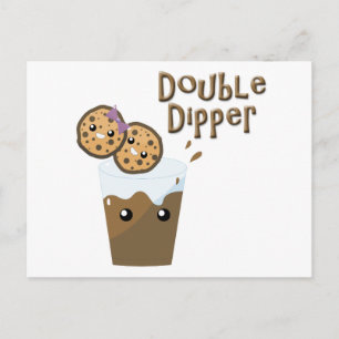 Double Dipper Cookies N Milk Postkarte