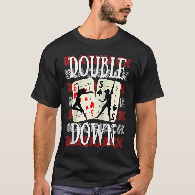 Double Down 21 Casino Gambling Blackjack Raglan Ba T-Shirt (Vorderseite)