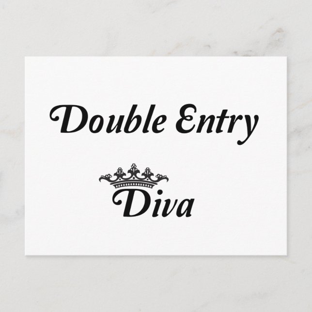 Double Entry Diva Postkarte (Vorderseite)