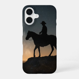 Double Exposure Phone Case - Lone Rider Starry Sky iPhone 16 Hülle