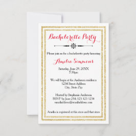 Double Gold Trim - 3x5 Bachelorette Einladung