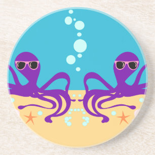 Double Groovy Octopus Getränkeuntersetzer