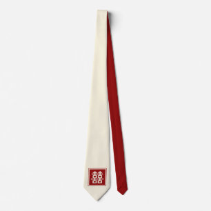 Double Happiness Chinese Wedding Oriental Zen Tie Krawatte