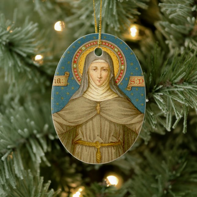 Double Image St. Clare of Assisi (SAU 027) Keramik Ornament (Baum)
