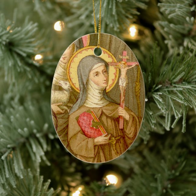 Double Image St. Colette of Corbie (SAU 027) Keramik Ornament (Baum)