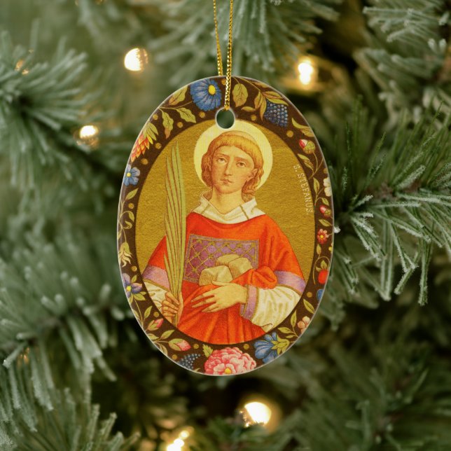 Double Image St. Stephen the ProtoMartyr (PM 08) Keramik Ornament (Baum)