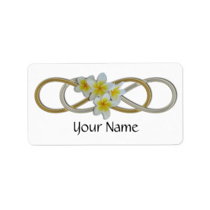 Double Infinity BiColor Frangipani Adressaufkleber