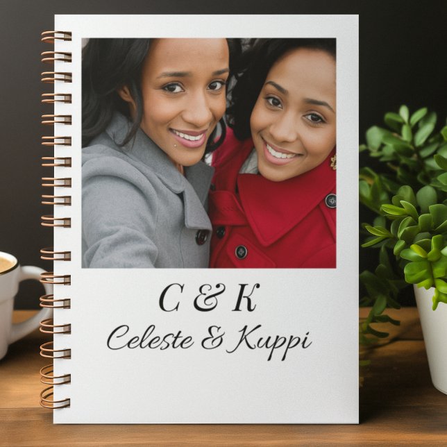 Double Initial Duo Keepsake Spiral Notebook Notizbuch (A soft white keepsake for capturing shared moments, framed with bold initials and heartfelt meaning.)