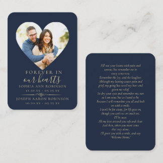 Double Joint Memorial Photo Funeral Prayer Card Visitenkarte